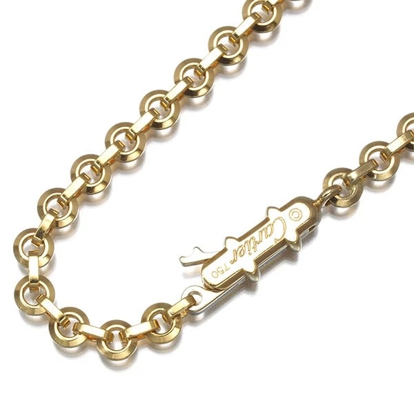 RARE CARTIER CHAIN NECKLACE 18K 750 YELLOW GOLD: Rare Cartier Chain Necklace 18K 750 Yellow Gold Brand: Cartier Type/Style: Necklace Material: 18K /750 Yellow Gold, Color: Yellow Gold Size: Necklace length: 42cm Necklace width: 3.3mm Clasp width: 4.