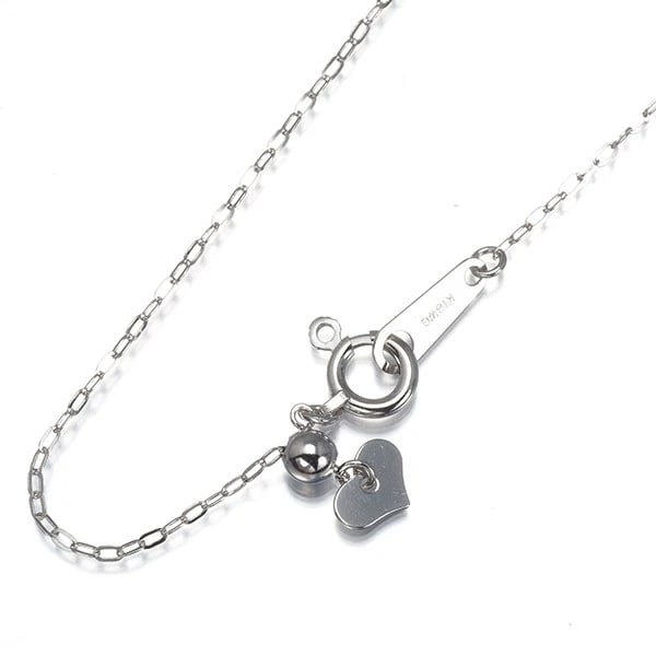 FLAT LINK CHAIN NECKLACE 18K 750 WHITE GOLD: Flat Link Chain Necklace 18K 750 White Gold Brand: Unbranded Type/Style: Necklace Material: 18K/ 750 White Gold, Color: White Gold Size: Necklace length: 45cm Adjustable to short length with an extend