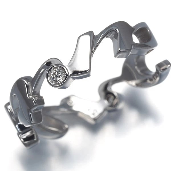 CARTIER RING DIAMOND SIGNATURE 18K 750 WHITE GOLD: Cartier Ring Diamond Signature 18K 750 White Gold Brand: Cartier Type/Style: Ring Material: 18K /750 White Gold, Main Stone Natural Color: White Gold Size: US5.5 - 5.75 Accessories: None A