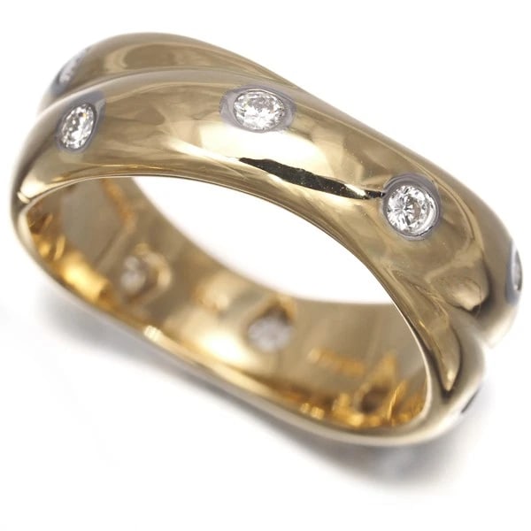 TIFFANY&CO. RING DIAMOND DOTS TWIST PT 950/18K YG: Tiffany&Co. Ring Diamond Dots Twist Pt 950/18K YG Brand: Tiffany & Co. Type/Style: Ring Material: 950 / Platinum,18K / 750 / Yellow Gold, Main Stone Natural Color: YG,Silver Size: US5.25-5.5 Acces