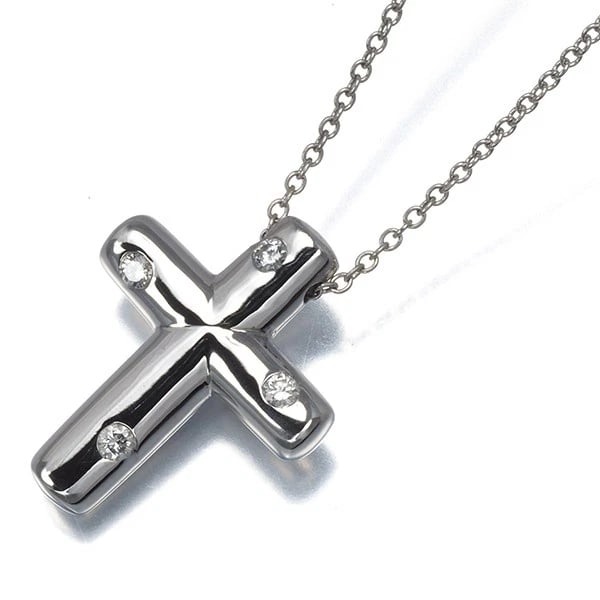 TIFFANY&CO. NECKLACE DIAMOND DOTS CROSS 950 PLATINUM: Tiffany&Co. Necklace Diamond Dots Cross 950 Platinum Brand: Tiffany & Co. Type/Style: Necklace Material: 950/ Platinum, Main Stone Natural Color: Silver Size: Necklace length: 41cm Pendant size: 19.8 