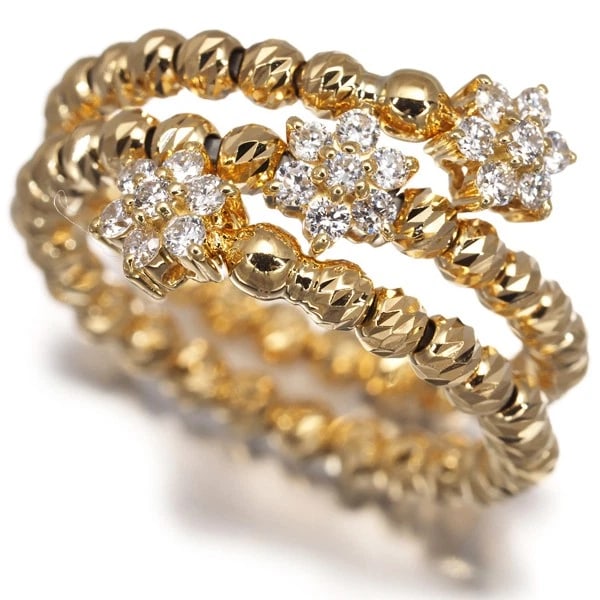 DIAMOND FLOWER CUT BALL BEAD RING 18K YG: Diamond Flower Cut Ball Bead Ring 18K YG Brand: Unbranded Type/Style: Ring Material: 18K /750 Yellow Gold, Main Stone Natural Color: Yellow Gold Size: US5.75-6 Accessories: None Accessorie