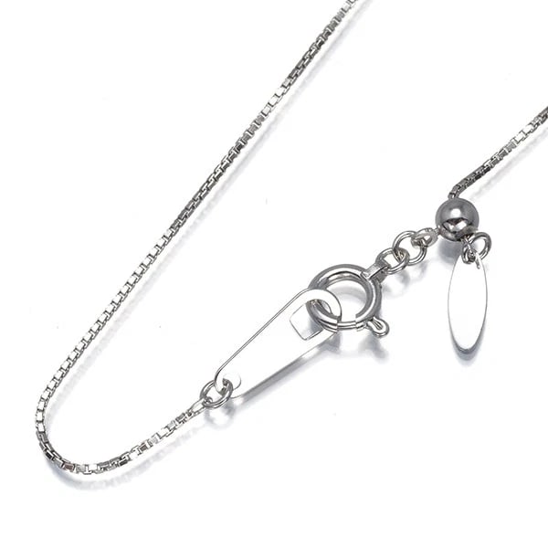BOX CHAIN NECKLACE 18K 750 WHITE GOLD: Box Chain Necklace 18K 750 White Gold Brand: Unbranded Type/Style: Necklace Material: 18K /750 White Gold, Color: White Gold Size: Necklace length: 45cm Adjustable to short length with an extender. Ne