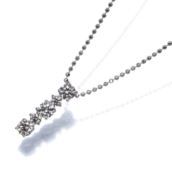 DIAMOND 5P NECKLACE 18K 750 WHITE GOLD: Diamond 5P Necklace 18K 750 White Gold Brand: Unbranded Type/Style: Necklace Material: 18K/ 750 White Gold, Main Stone Natural Color: White Gold Size: Necklace length: 45cm Adjustable to short length