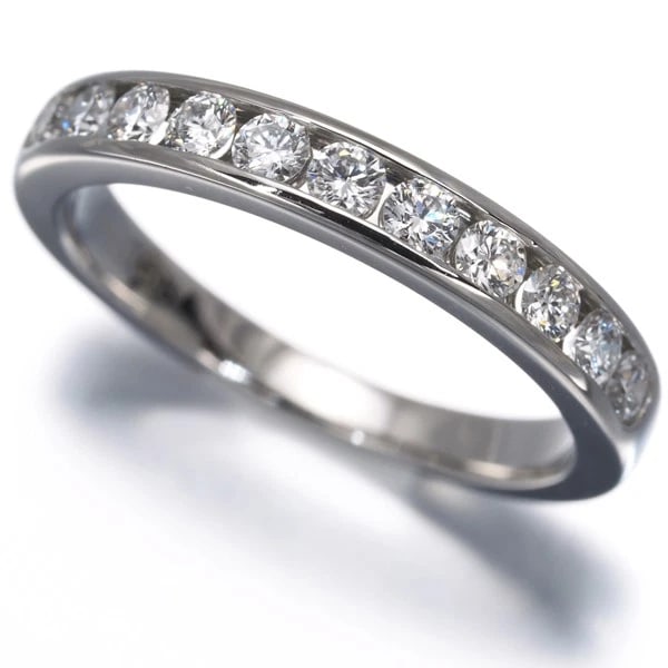 TIFFANY&CO. RING DIAMOND CHANNEL SET WEDDING BAND HALF 950 PLATINUM: Tiffany&Co. Ring Diamond Channel Set Wedding Band Half 950 Platinum Brand: Tiffany & Co. Type/Style: Ring Material: 950/ Platinum, Main Stone Natural Color: Silver Size: US5 Accessories: None