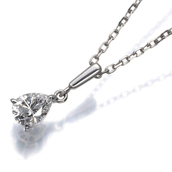 MIKIMOTO NECKLACE DIAMOND PEAR-SHAPED SOLITAIRE 18K WG: Mikimoto Necklace Diamond Pear-shaped Solitaire 18K WG Brand: MIKIMOTO Type/Style: Necklace Material: 18K/ 750 White Gold, Main Stone Natural Color: White Gold Size: Necklace length: 40cm Total