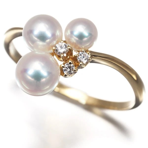 MIKIMOTO RING AKOYA PEARL DIAMOND 18K 750 YELLOW GOLD: Mikimoto Ring Akoya Pearl Diamond 18K 750 Yellow Gold Brand: MIKIMOTO Type/Style: Ring Material: 18K/ 750 Yellow Gold, Main Stone Cultured Color: Yellow Gold Size: US6.5 Accessories: None Accessories