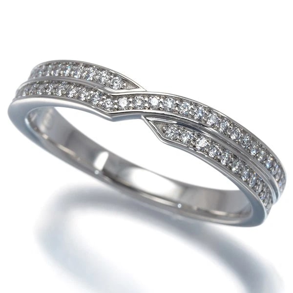 HARRY WINSTON RING DIAMOND TRYST 2-ROW 950 PLATINUM (1 of 3)
