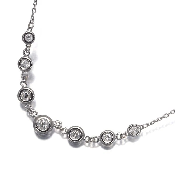 DIAMOND 7P BEZEL NECKLACE 850 PLATINUM (1 of 3)