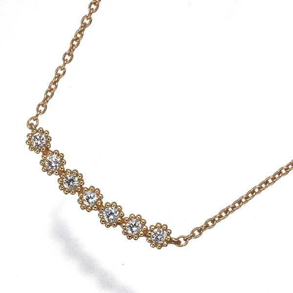 STAR JEWELRY NECKLACE DIAMOND MILGRAIN 7P 18K 750 ROSE GOLD: STAR JEWELRY Necklace Diamond Milgrain 7P 18K 750 Rose Gold Brand: STAR JEWELRY Type/Style: Necklace Material: 18K 750 Rose Gold, Main Stone Natural Color: Rose Gold Size: Necklace length: 37 / 40cm P