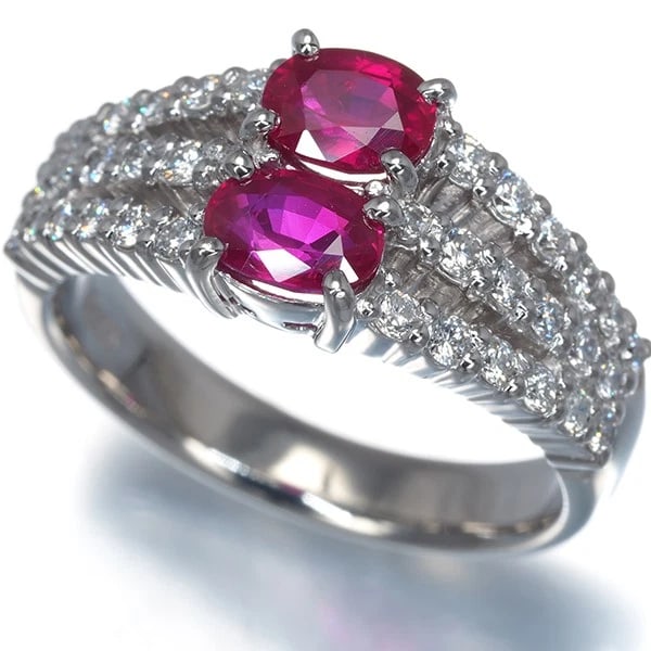 RUBY DIAMOND CLASSIC OPENWORK RING 900 PLATINUM: Ruby Diamond Classic Openwork Ring 900 Platinum Brand: Unbranded Type/Style: Ring Material: 900 /Platinum, Main Stone Natural Color: Silver Size: US6 Accessories: None Accessories Notice: