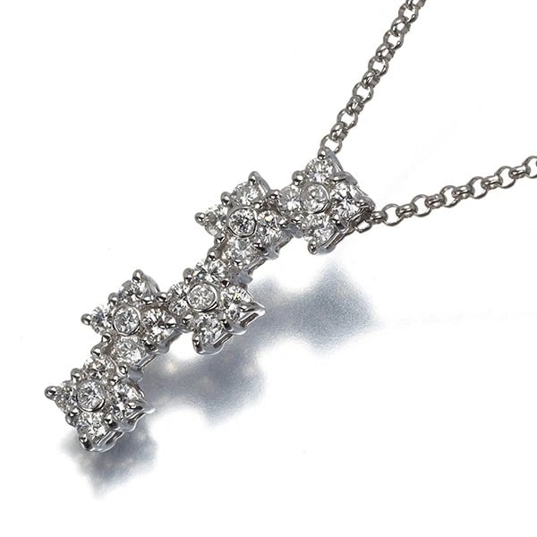 DIAMOND FLOWER NECKLACE 900 850 PLATINUM: Diamond Flower Necklace 900 850 Platinum Brand: Unbranded Type/Style: Necklace Material: 900/ 850 /Platinum, Main Stone Natural Color: Silver Size: Necklace length: 46cm Adjustable to short length
