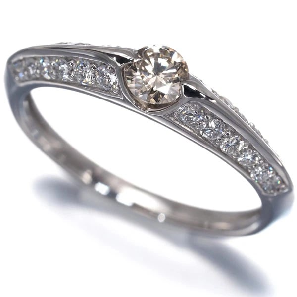RING BROWN &CLEAR DIAMOND 950 PLATINUM: Ring Brown &Clear Diamond 950 Platinum Brand: GSTV Type/Style: Ring Material: 950 /Platinum, Main Stone Natural Color: Silver Size: US5-5.25 Accessories: None Accessories Notice: When purchasing