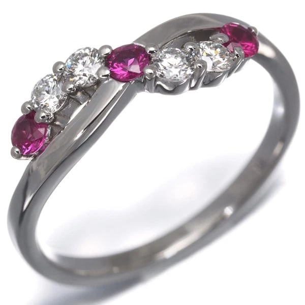 AMBROSE RING RUBY DIAMOND 900 PLATINUM - 2