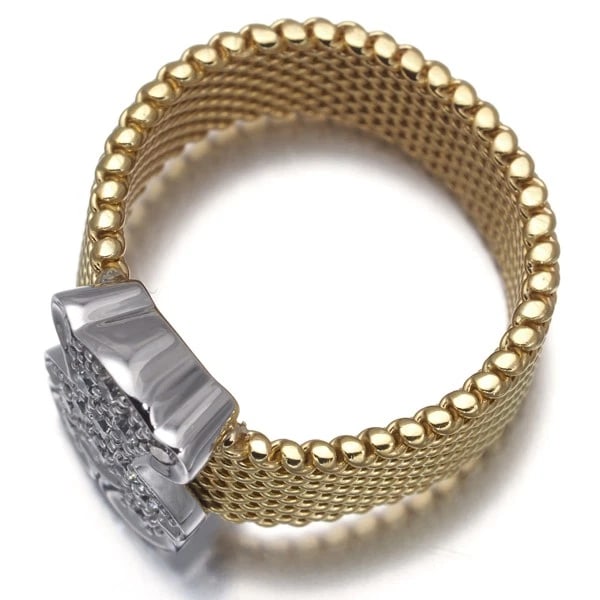 TOUS RING DIAMOND BEAR MESH 18K YG/WG: TOUS Ring Diamond Bear Mesh 18K YG/WG Brand: TOUS Type/Style: Ring Material: 18K/750/ YG/WG, Main Stone Natural Color: YG,WG Size: US5.25-5.5 Accessories: None Accessories Notice: When purchasing