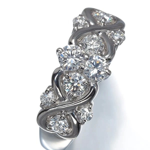DIAMOND 10P RING 900 PLATINUM - 2
