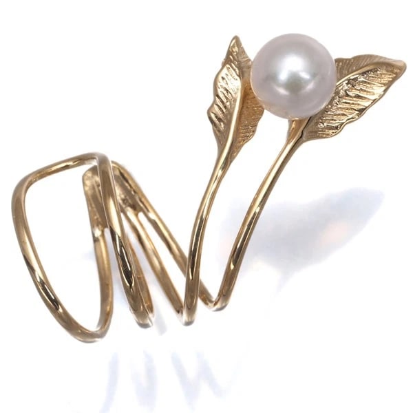 AKOYA PEARL LEAF EAR CUFF SINGLE EARRING 18K 750 YELLOW GOLD: Akoya Pearl Leaf Ear Cuff Single Earring 18K 750 Yellow Gold Brand: Unbranded Type/Style: Single Earring Material: 18K/ 750 Yellow Gold, Main Stone Cultured Color: Yellow Gold Size: Design size: 28.0 