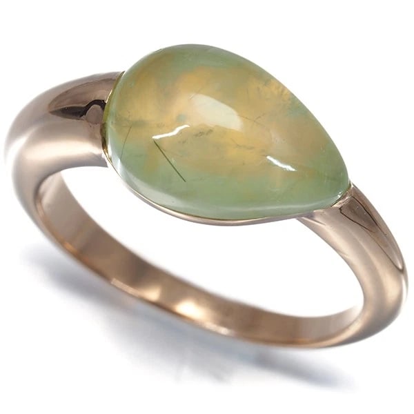 MATTIOLI RING PRASIOLITE SOLITAIRE 18K 750 ROSE GOLD (1 of 4)