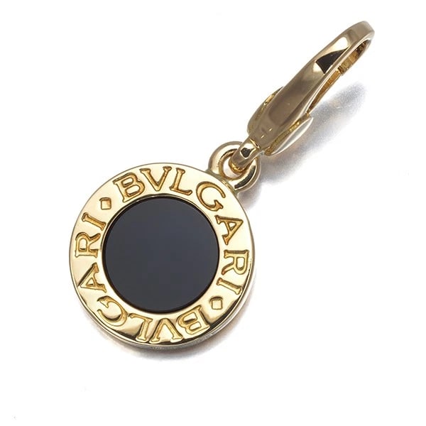 BVLGARI PENDANT ONYX BB CHARM 18K 750 YELLOW GOLD: BVLGARI Pendant Onyx BB Charm 18K 750 Yellow Gold Brand: BVLGARI Type/Style: Pendant Material: 18K/ 750/ Yellow Gold, Main Stone Natural Color: Yellow Gold Size: Design Size: Approximately 13.0mm