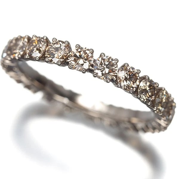 KASHIKEY RING BROWN DIAMOND FIVE RINGS FULL ETERNITY 18K BG (1 of 2)
