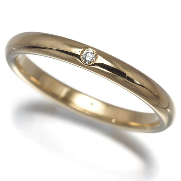 TIFFANY&CO. RING DIAMOND STACKING BAND 1P 18K YG: Tiffany&Co. Ring Diamond Stacking Band 1P 18K YG Brand: Tiffany & Co. Type/Style: Ring Material: 18K / 750 / Yellow Gold, Main Stone Natural Color: Yellow Gold Size: US8.5 Accessories: None
