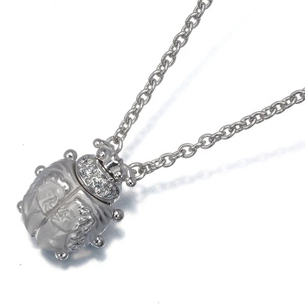 CARRERA Y CARRERA NECKLACE DIAMOND ADAM & EVE SCARAB MATTE 18K WG: Carrera y Carrera Necklace Diamond Adam & Eve Scarab Matte 18K WG Brand: Carrera y Carrera Type/Style: Necklace Material: 18K /750 White Gold, Main Stone Natural Color: White Gold Size: Necklace lengt