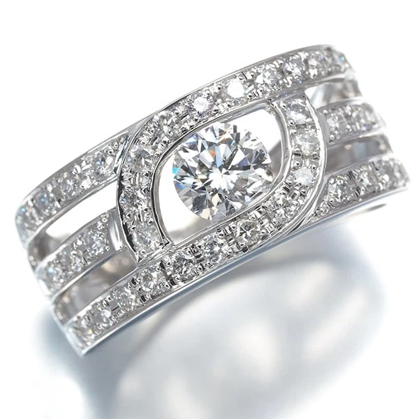 DIAMOND OPENWORK RING 900 PLATINUM - 2