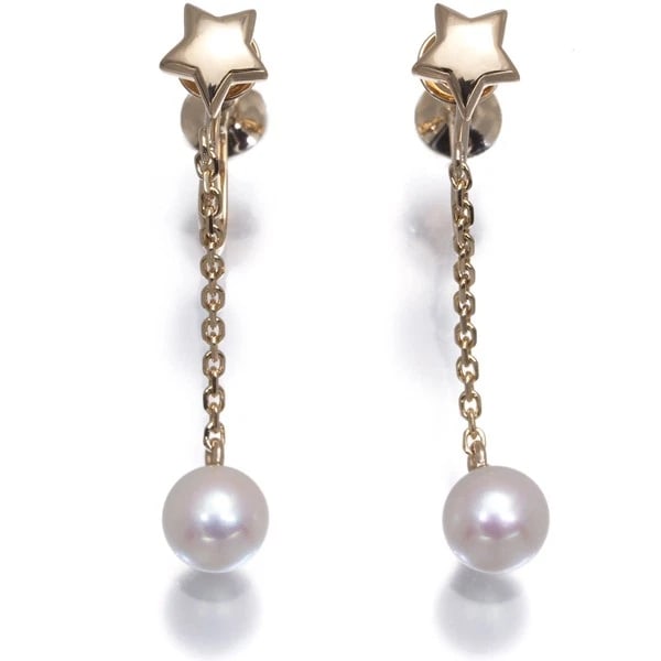 TASAKI EARRINGS AKOYA PEARL STAR SOLITAIRE 14K 585 YELLOW GOLD: TASAKI Earrings Akoya Pearl Star Solitaire 14K 585 Yellow Gold Brand: TASAKI Type/Style: Earring Material: 14K /585 Yellow Gold, Main Stone Cultured Color: Yellow Gold Size: Earring total length: 34.3