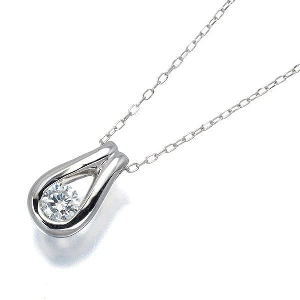 DIAMOND SOLITAIRE TEARDROP NECKLACE 900 850 PLATINUM: Diamond Solitaire Teardrop Necklace 900 850 Platinum Brand: Unbranded Type/Style: Necklace Material: 900 /850/ Platinum, Main Stone Natural Color: Silver Size: Necklace length: 45cm Adjustable to shor