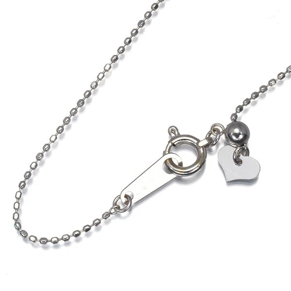 CUT BALL BEAD CHAIN NECKLACE 18K 750 WHITE GOLD: Cut Ball Bead Chain Necklace 18K 750 White Gold Brand: Unbranded Type/Style: Necklace Material: 18K/ 750 White Gold, Color: White Gold Size: Necklace length: 43cm Adjustable to short length with an ex
