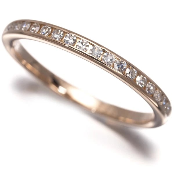 SUWA RING DIAMOND SINGLE-CUT HALF ETERNITY 18K 750 ROSE GOLD: SUWA Ring Diamond Single-cut Half Eternity 18K 750 Rose Gold Brand: SUWA Type/Style: Ring Material: 18K /750 Rose Gold, Main Stone Natural Color: Rose Gold Size: US5 Accessories: None Accessories
