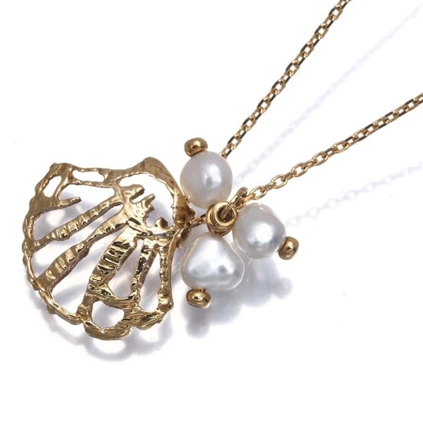 STAR JEWELRY NECKLACE FRESHWATER PEARL SHELL MOTIF 18K YG: STAR JEWELRY Necklace Freshwater Pearl Shell Motif 18K YG Brand: STAR JEWELRY Type/Style: Necklace Material: 18K / 750 / Yellow Gold, Main Stone Cultured Color: Yellow Gold Size: Necklace length: