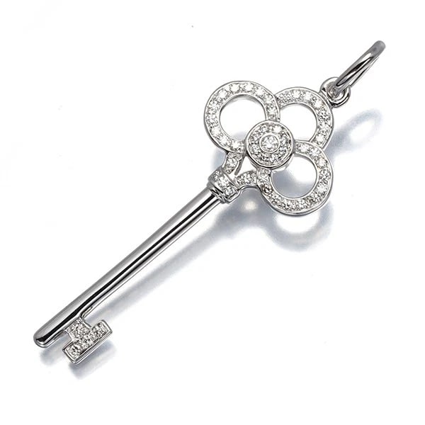 TIFFANY&CO. PENDANT DIAMOND TIFFANY KEYS CROWN KEY CHARM 18K WG: Tiffany&Co. Pendant Diamond Tiffany Keys Crown Key Charm 18K WG Brand: Tiffany & Co. Type/Style: Pendant Material: 18K /750 White Gold, Main Stone Natural Color: White Gold Size: Design size: 33.1 x 1