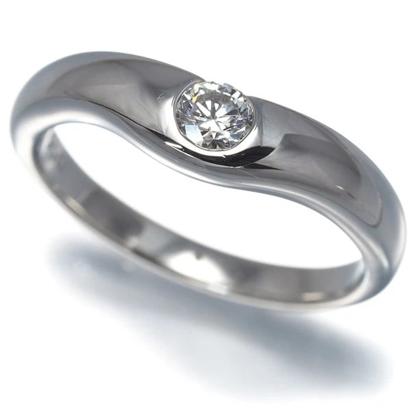TIFFANY&CO. RING DIAMOND CURVED BAND 950 PLATINUM: Tiffany&Co. Ring Diamond Curved Band 950 Platinum Brand: Tiffany & Co. Type/Style: Ring Material: 950/ Platinum, Main Stone Natural Color: Silver Size: US5.75-6 Accessories: None Accessori