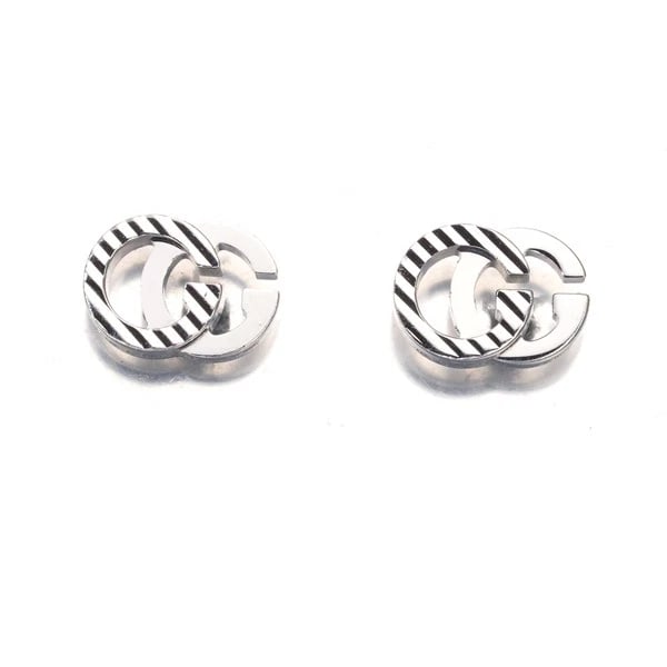 GUCCI EARRINGS GG RUNNING STRIPED 18K 750 WHITE GOLD: GUCCI Earrings GG Running Striped 18K 750 White Gold Brand: GUCCI Type/Style: Earring Material: 18K/ 750 White Gold, Color: White Gold Size: Design size: 5.0 x 7.0mm Accessories: None Acce