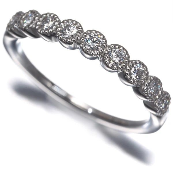 RING DIAMOND MILGRAIN 950 PLATINUM: Ring Diamond Milgrain 950 Platinum Brand: GSTV Type/Style: Ring Material: 950 /Platinum, Main Stone Natural Color: Silver Size: US6.75-7 Accessories: None Accessories Notice: When purchasi