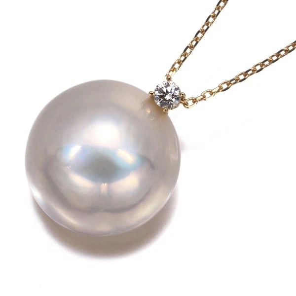 TASAKI NECKLACE MABE PEARL DIAMOND 18K 750 YELLOW GOLD: TASAKI Necklace Mabe Pearl Diamond 18K 750 Yellow Gold Brand: TASAKI Type/Style: Necklace Material: 18K/ 750 Yellow Gold, Main Stone Cultured Color: Yellow Gold Size: Necklace length: 50cm Adjustable 