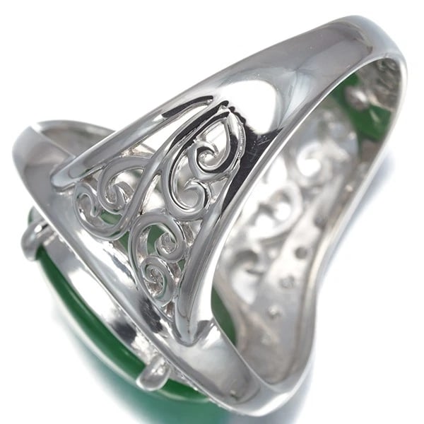 JADE DIAMOND RING 850 PLATINUM - 3