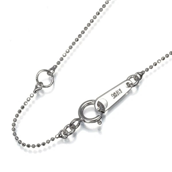 CUT BALL BEAD CHAIN NECKLACE 18K 750 WHITE GOLD: Cut Ball Bead Chain Necklace 18K 750 White Gold Brand: Unbranded Type/Style: Necklace Material: 18K/ 750 White Gold, Color: White Gold Size: Necklace length: 36 / 39cm Necklace width: 0.7mm Clasp widt