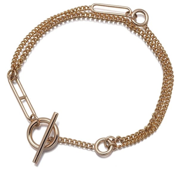 HERMES BRACELET ECHAPPEE GLENAN 2-STRAND CHAIN ST 18K 750 ROSE GOLD: HERMES Bracelet Echappee Glenan 2-strand Chain ST 18K 750 Rose Gold Brand: HERMES Type/Style: Bracelet Material: 18K /750 Rose Gold, Color: Rose Gold Size: Inner circumference: 17 / 19cm Design width: