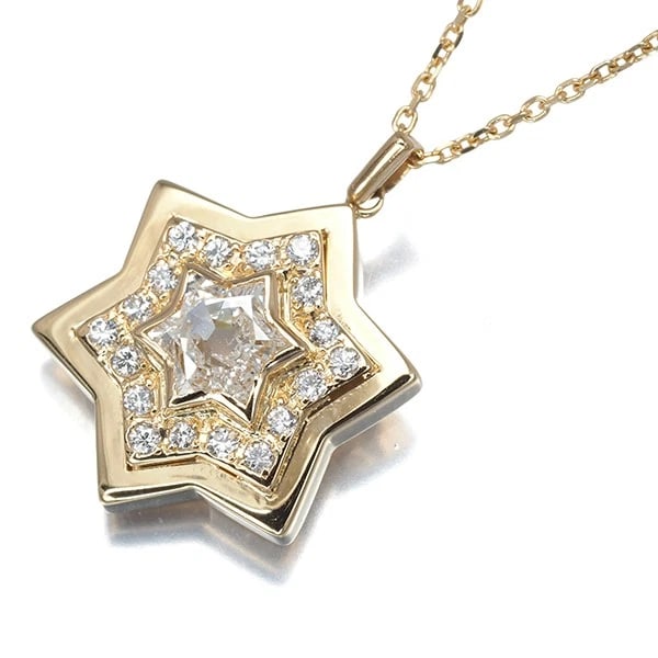 DIAMOND HEXAGRAM NECKLACE 18K 750 YELLOW GOLD: Diamond Hexagram Necklace 18K 750 Yellow Gold Brand: Unbranded Type/Style: Necklace Material: 18K/ 750 Yellow Gold, Main Stone Natural Color: Yellow Gold Size: Necklace length: 50cm Adjustable to shor