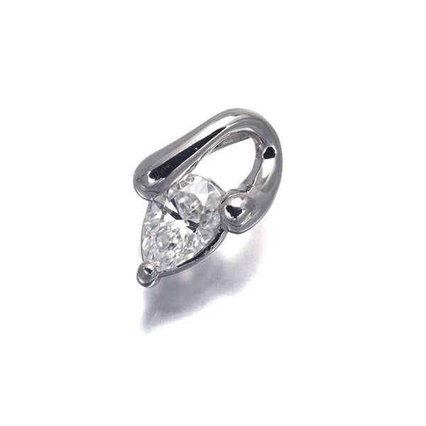 TASAKI PENDANT DIAMOND PEAR-SHAPED SOLITAIRE 900 PLATINUM: TASAKI Pendant Diamond Pear-shaped Solitaire 900 Platinum Brand: TASAKI Type/Style: Pendant Material: 900/ Platinum, Main Stone Natural Color: Silver Size: Design size: 10.6 x 6.8mm Bail inner diamete