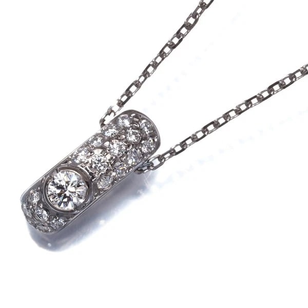 MIKIMOTO NECKLACE DIAMOND PAVED 18K 750 WHITE GOLD: Mikimoto Necklace Diamond Paved 18K 750 White Gold Brand: MIKIMOTO Type/Style: Necklace Material: 18K/ 750 White Gold, Main Stone Natural Color: White Gold Size: Necklace length: 38 / 41cm Pendant siz
