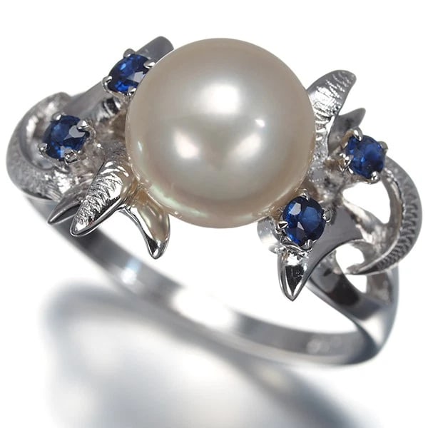 TASAKI RING AKOYA PEARL SAPPHIRE 14K 585 WHITE GOLD: TASAKI Ring Akoya Pearl Sapphire 14K 585 White Gold Brand: TASAKI Type/Style: Ring Material: 14K/ 585 White Gold, Main Stone Cultured Color: White Gold Size: US6.75-7 Accessories: None Acc