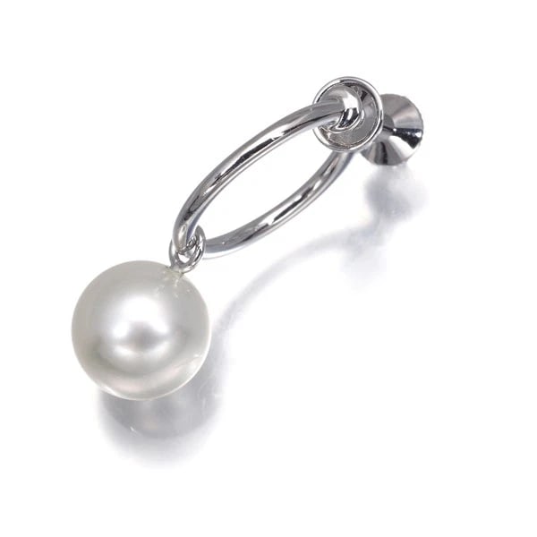 MIKIMOTO SINGLE EARRING WHITE AKOYA PEARL HOOP SOLITAIRE 18K WG: Mikimoto Single Earring White Akoya Pearl Hoop Solitaire 18K WG Brand: MIKIMOTO Type/Style: Single Earring Material: 18K /750 White Gold, Main Stone Cultured Color: White Gold Size: None Accessori