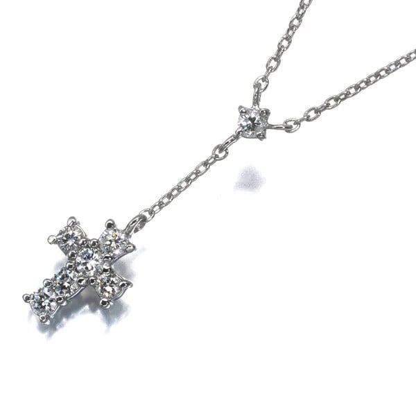 VENDOME NECKLACE DIAMOND CROSS Y-DROP 950 850 PLATINUM: VENDOME Necklace Diamond Cross Y-drop 950 850 Platinum Brand: VENDOME Type/Style: Necklace Material: 950 /850/ Platinum, Main Stone Natural Color: Silver Size: Necklace length: 36 / 40cm Pendant size: