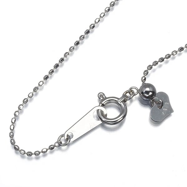 CUT BALL BEAD CHAIN NECKLACE 18K 750 WHITE GOLD: Cut Ball Bead Chain Necklace 18K 750 White Gold Brand: Unbranded Type/Style: Necklace Material: 18K /750 White Gold, Color: White Gold Size: Necklace length: 45cm Adjustable to short length with an ex