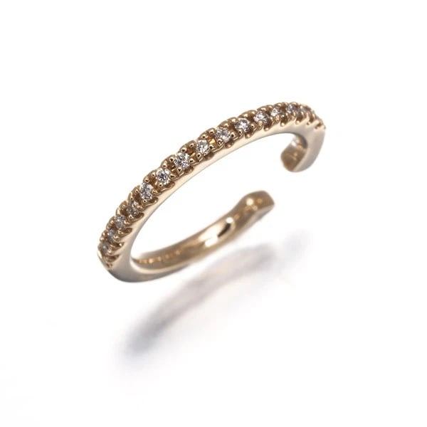 HIROTAKA DIAMOND GOSSAMER EAR CUFF SINGLE EARRING 10K YG: Hirotaka Diamond Gossamer Ear Cuff Single Earring 10K YG Brand: Hirotaka Type/Style: Single Earring Material: 10K / 416 / Yellow Gold, Main Stone Natural Color: Yellow Gold Size: Design size: length 1