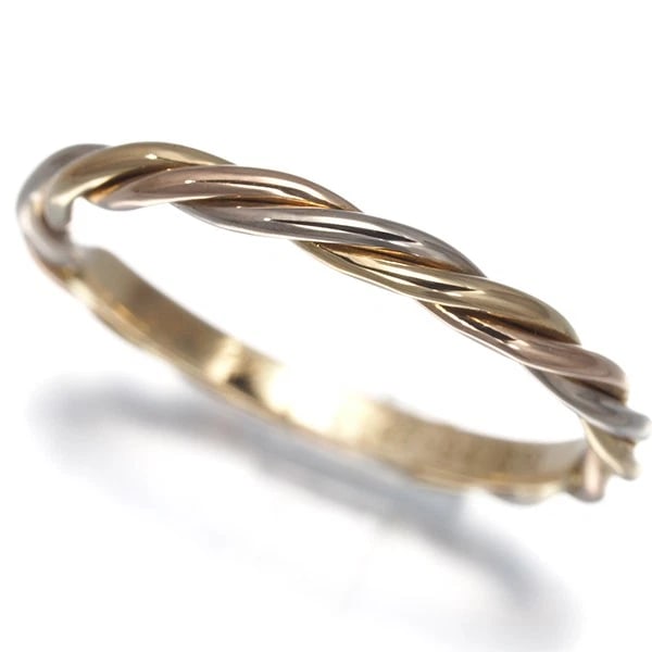 CARTIER RING 3COLOR 18K 750 YELLOW WHITE ROSE GOLD: Cartier Ring 3color 18K 750 Yellow White Rose Gold Brand: Cartier Type/Style: Ring Material: 18K/ 750 Yellow ,White, Rose Gold, Color: YG,WG,RG Size: US4.25 - 4.5 Accessories: None Accesso