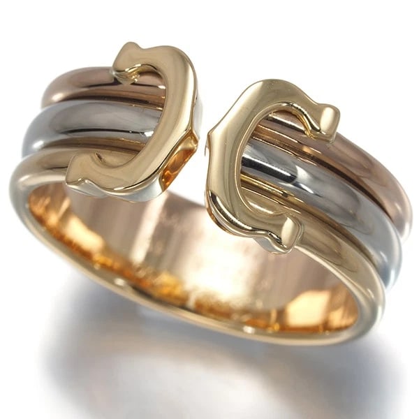 CARTIER RING 2C DOUBLE 3COLOR SM 18K YG/WG/RG: Cartier Ring 2C Double 3color SM 18K YG/WG/RG Brand: Cartier Type/Style: Ring Material: 18K / 750 / Yellow Gold,18K / 750 / White Gold,18K / 750 / Rose Gold, Color: YG,WG,RG Size: US4.75 Accessori